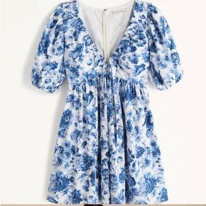 A&F Cinch-Front Poplin Mini Dress Size S